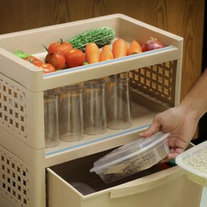 Royalford Three Layer Storage Cabin - Plastic - Brownv