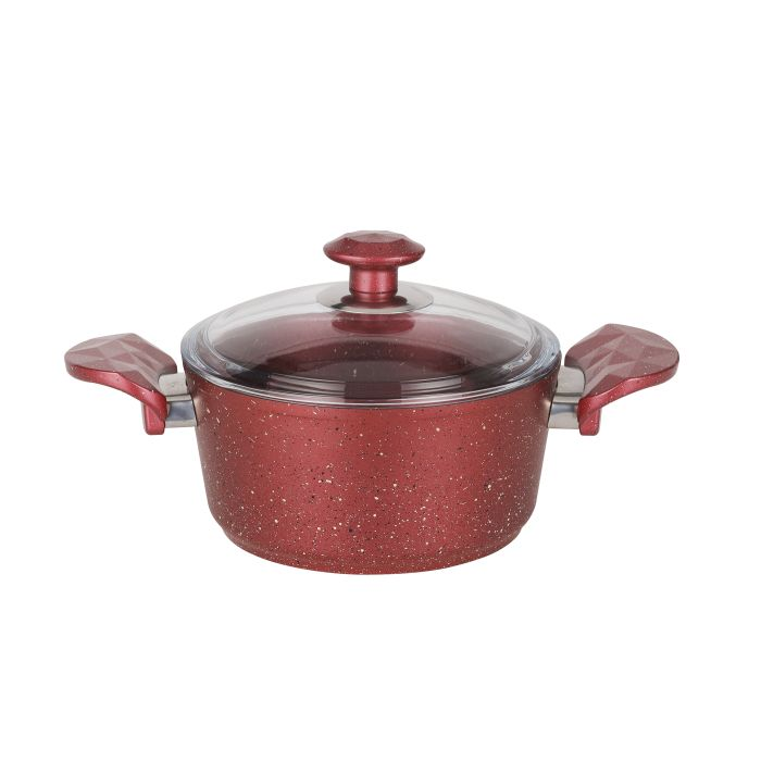 Chef Shield Granite Coated Cookware Set, 16 Pieces, RF10267 | Premium-Quality Aluminium | Tempered Glass Lid | Heavy-Duty Bakelite Handles | Compatible With Induction, Hot Plate, Halogen, Ceramic, Gas