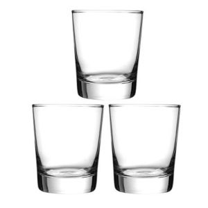 Royalford 3 Pcs Glass Tumbler Set - Glass - Clear - 260 ML