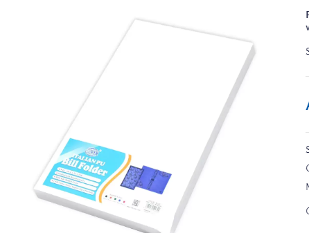 FIS FSCLBFBLD6 Executive Bill Folder Blue Color, Italian PU with Magnet Flap, 150X245mm