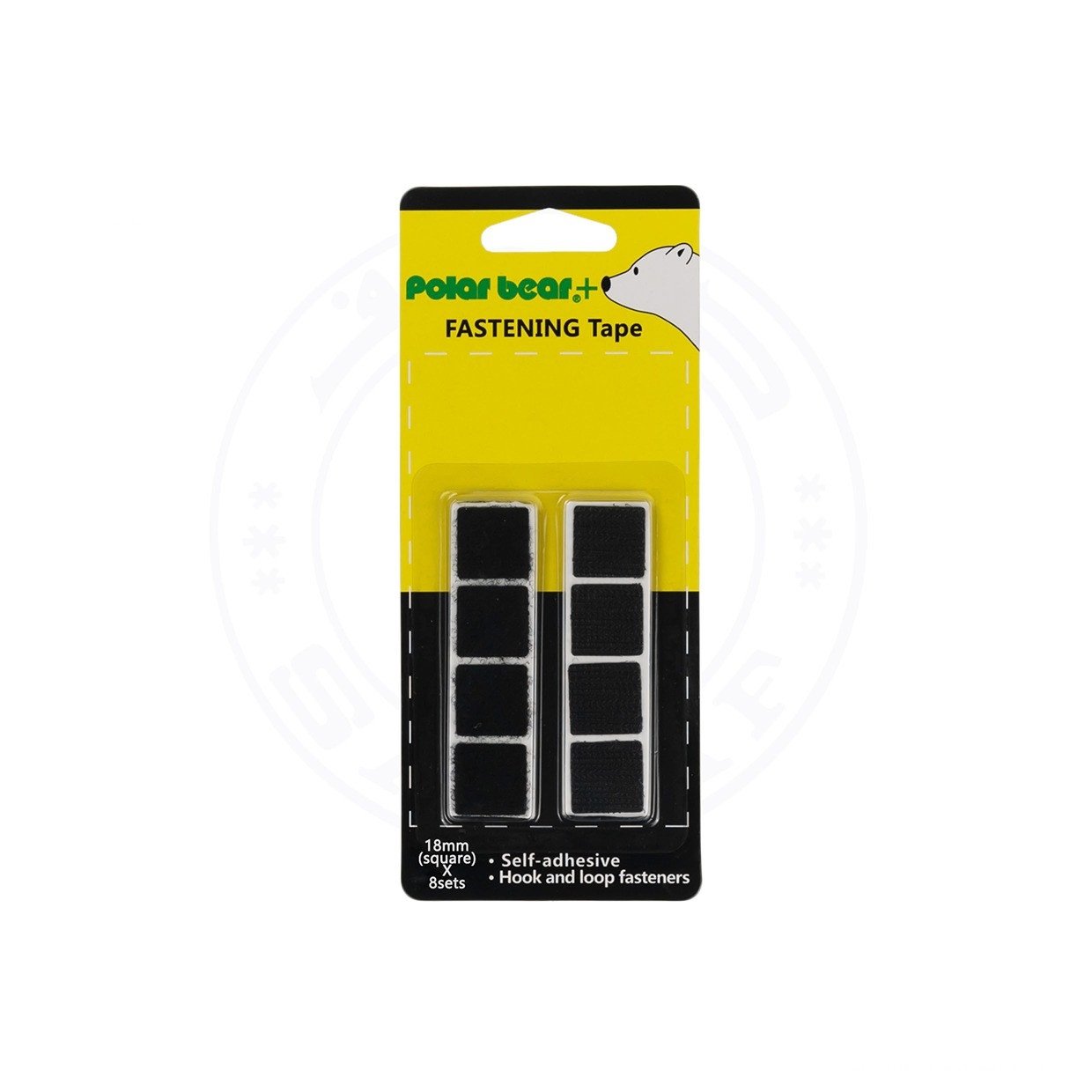 FASTENING TAPE BLACK 18MMX18MM(SQUARE)X8SETS