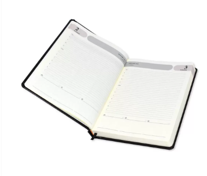 FIS Agenda Diary 2023 (English) Bonded Leather, 1-Side Padded, Black - FSDI75EB23BK