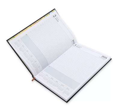 FIS Bonded Leather Diary 2024 (English) Burgundy, A4 - FSDI40EBW24BU