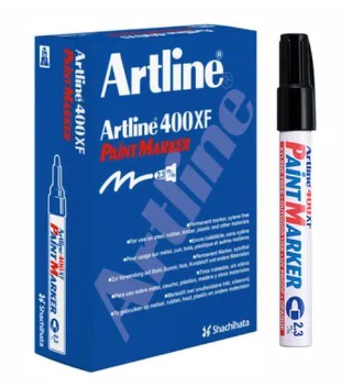 Artline Paint Marker 400FX Pack of 12, Medium 2.3mm, Black