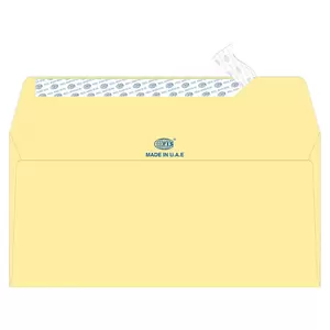 FIS Laid Paper Envelopes Peel & Seal, Pack of 25 Pcs. Cream Color, DL (114 x 229 mm) Size, 100 GSM - FSEE1015PCRB25