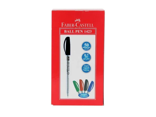 Faber Castell 1423 Ballpen 0.7mm Black 50 Pcs-Box