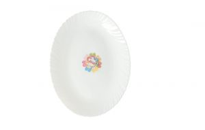Royalford 14" Opal Ware Oval Plate - Opalware - White