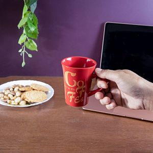 Royalford Coffee Mug - Porcelain - Red - 325 ML - RF2964
