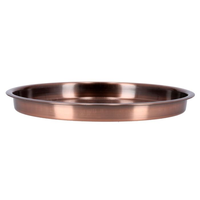 Royalford RF9568 40cm Copper Plated Round Tray - Round Plate | Fade Proof | Thali For Multi-Purpose | Candle Holder Centrepiece, Home Dcor Decorative Table, Plants | Ideal For Home, Hotel & Restaurant