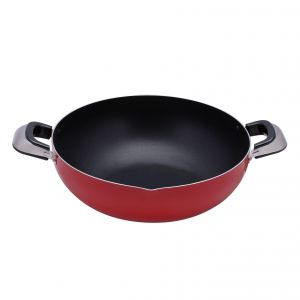 Royalford Kadai Wok Pan - Aluminium - Red - 26 CM