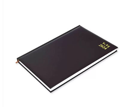 FIS Bonded Leather Diary 2024 (Arabic/English) Burgundy, A4 - FSDI40AEBW24BU