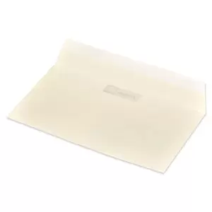 FIS Pack of 50 Executive Laid Paper Envelopes, 100 GSM, Peel & Seal, Size 115 X 225mm, Left Window, Security Cut, Color Cream