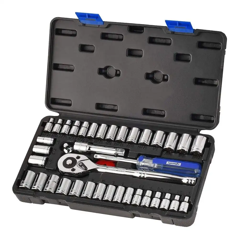 1/4 And 3/8 In. Drive Cr-V Socket Set, 40-Pieces