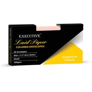 FIS Laid Paper Envelopes Glued, Pack of 25 Pcs. Pink Color, 4 x 9 inch Size, 100 GSM - FSEE1028GPIB25