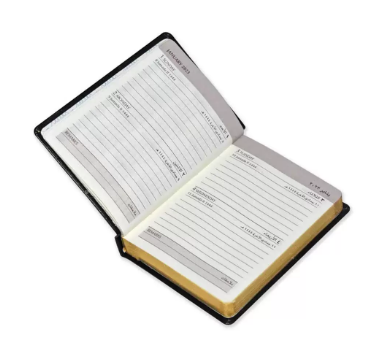 FIS Golden Bonded Leather Pocket Diary 2023 (Arabic English) Black - FSDI10AEGB23BK