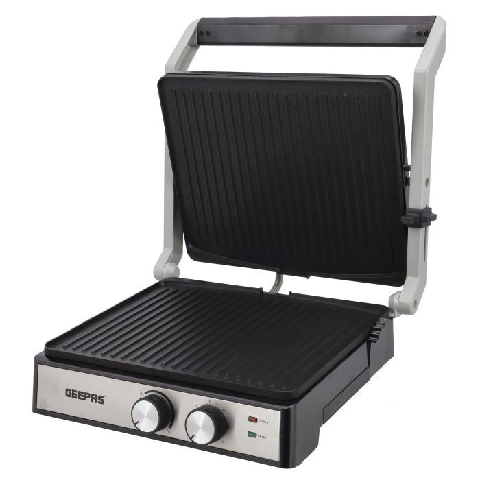 Stainless Steel Grill Maker, Panini Maker, GGM36539 | Open Flat Up To 180 | Timer & Temperature Control | Non-Stick Cooking Plate & Cool Touch Handle | Panini Press Grill