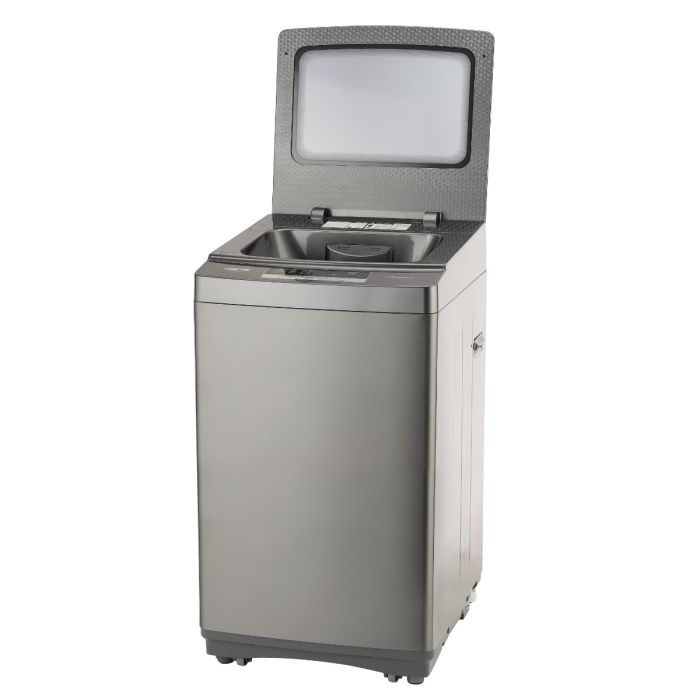 Geepas 8 KG Fully Automatic Washing Machine- GFWM8823SX| Fully Digital Control And Automatic Top Load Washing Machine|8 Wash Programs With Strong Pulsator| Metallic Grey