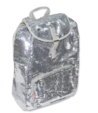 Penball Paillette Back Pack, Silver Color - PBSBVS256-S