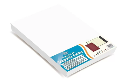 FIS Magnetic Folder Italian PU Cover with Writing Pad, Ivory Paper, A4 Size, Single Ruled 96 Sheets with Gift Box, Maroon Color - FSMFEXNBA4MR