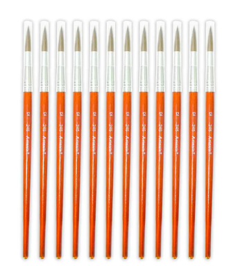 Artmate Artist Brushes Round 12 Size, Set Of 12 Pieces - JIAB245-12