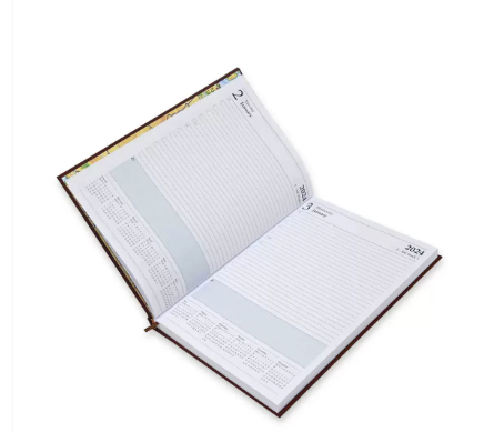 FIS Bonded Leather Diary 2024 (English) Burgundy, A4 - FSDI40EBI24BU