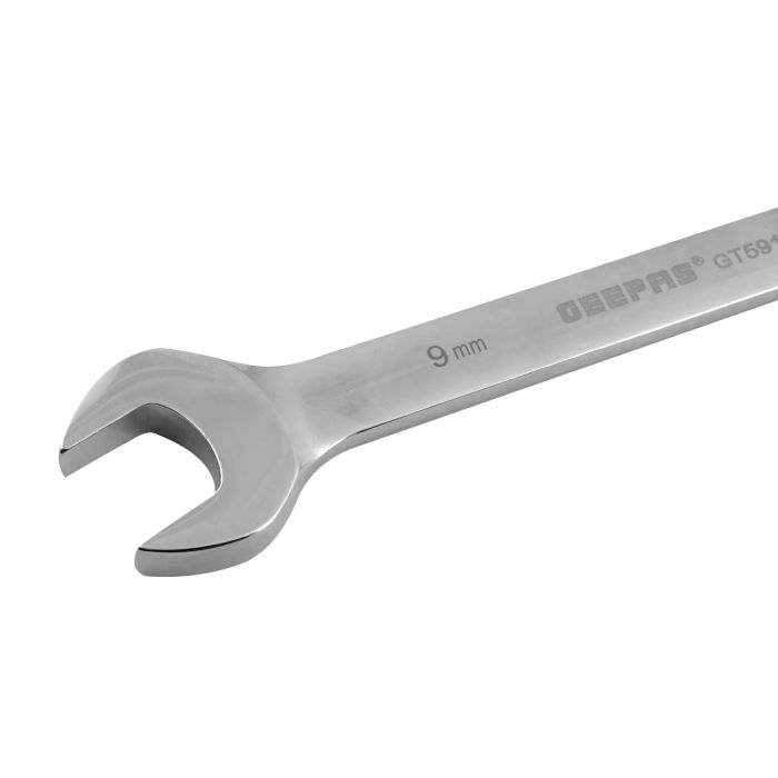 Geepas 9mm Gear Wrench With Plastic Hanger - Open And Box End Spanner Wrench | CRV Spanner Wrenches Repair Tools | Ideal For Bike, Bicycle, Electric Vehicle, Automobile Maintenance & More