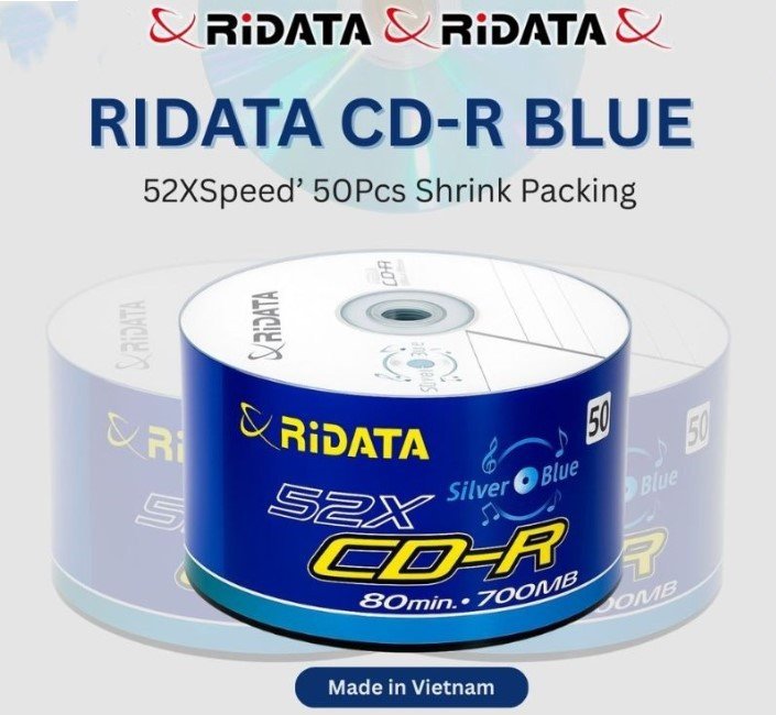RIDATA CD-R Blue 52XSpeed’ 50Pcs Shrink Pack