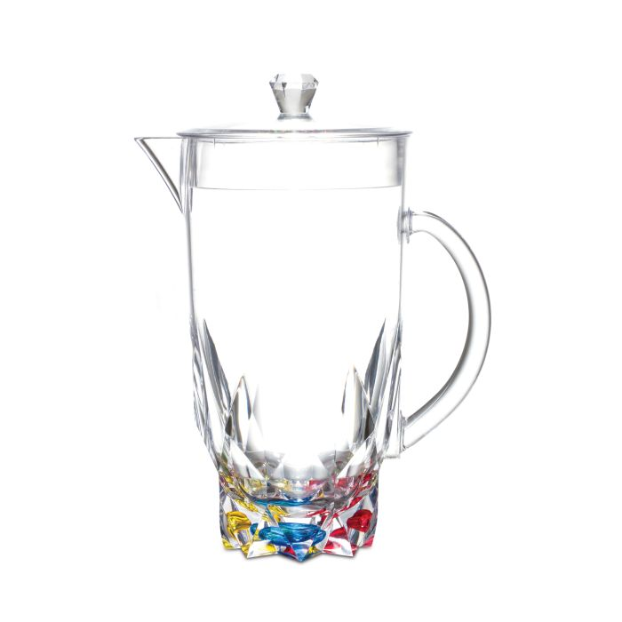 Royalford RF6887 2L Acrylic Transparent Water Jug - Portable Multi-Purpose Jug With Lid For Water Picnic Juice, Durable Plastic, Spill-Proof Lid | Ideal For Household, Club, Pub, Bar, Coffee Shop, Res