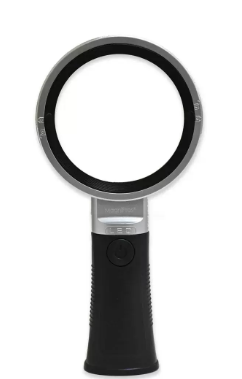 FIS 10X Round Handheld Magnifying Glass with 12 LED Lights -EYMG1812