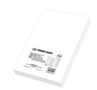 FIS French Diary 2023, PU 1-Side Padded, Round Corner, Dark Brown - FSDI29FRP23DBR