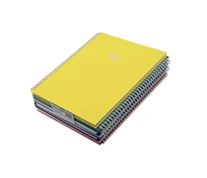 FIS Pack of 5 PP Spiral Hard Cover Note Book A4, Single Line, 100 Sheets, Assorted -FSNBSA4SLIPPAST