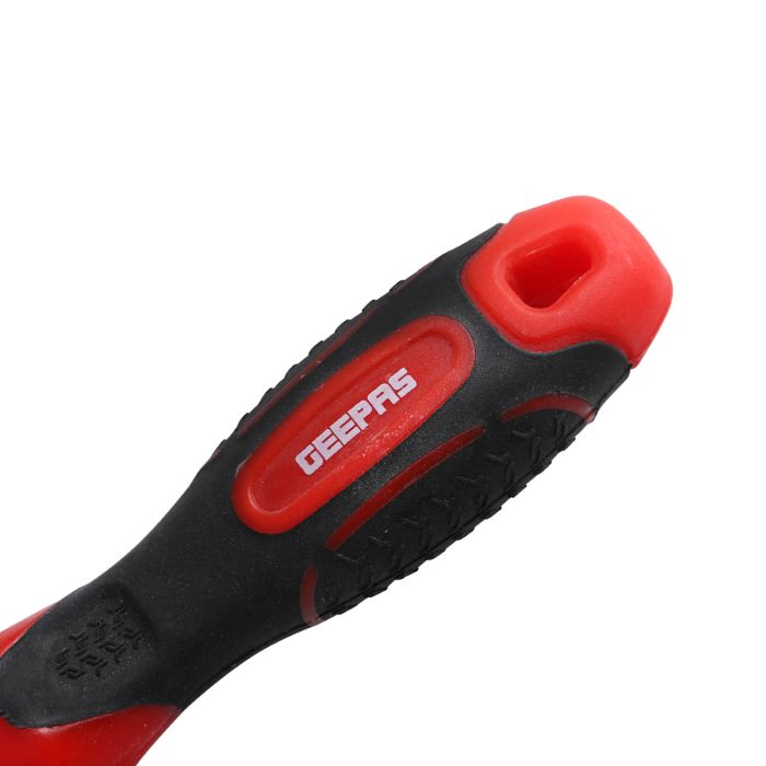 Geepas Precision Screwdriver - Phillips Screwdriver With Soft Grip Rubber Insulated Ergonomic Handle - CR-V Build, Magnetic Tip And Hanging Hole For Easy Carry - Bicolored Red/Black - (PH2x125mm
