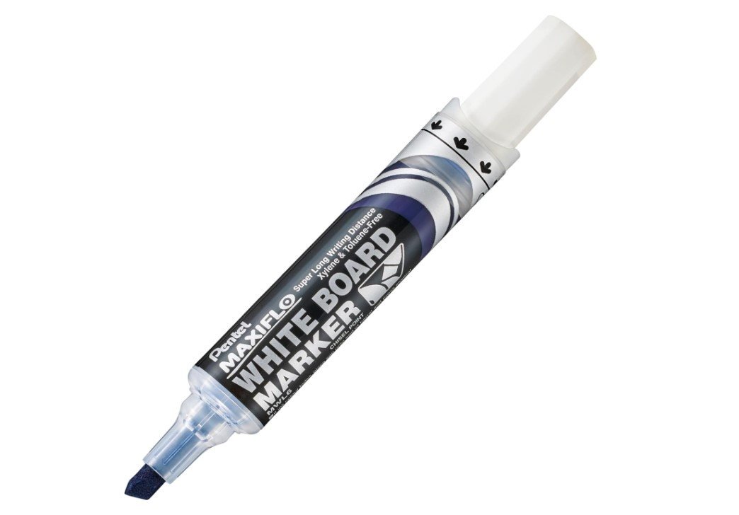 Pentel Maxiflo Whiteboard Marker Chisel Blue pack of 12