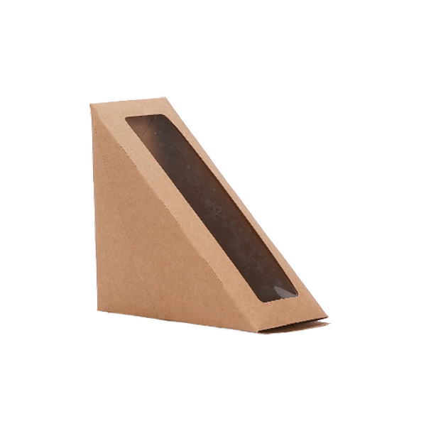 Kraft Sandwich Wedge Box with Window 12.5X6.5X12 Cm 500 Pieces
