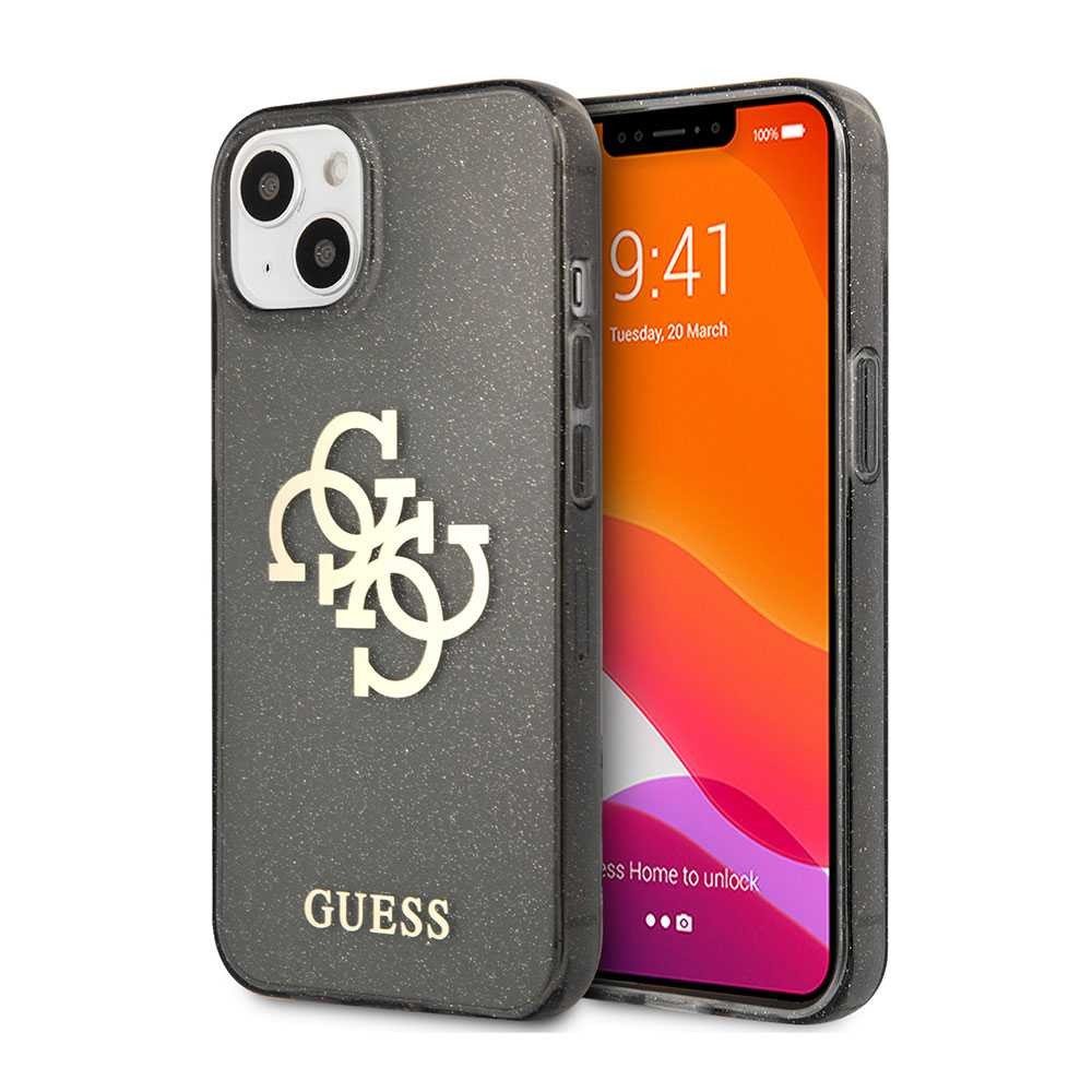 Guess TPU Full Glitter Cases 4G Logo For iPhone 13 Mini (5.4") - Black