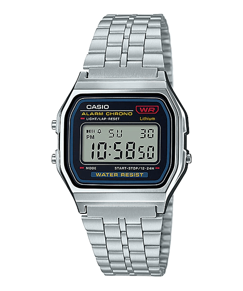 Casio Vintage A159W-N1DF, Digital Uni Sex Watch, Silver