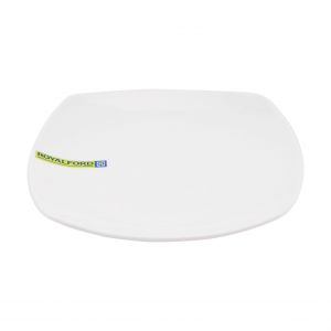 Royalford 12" Ware Square Flat Plate - Porcelain - White
