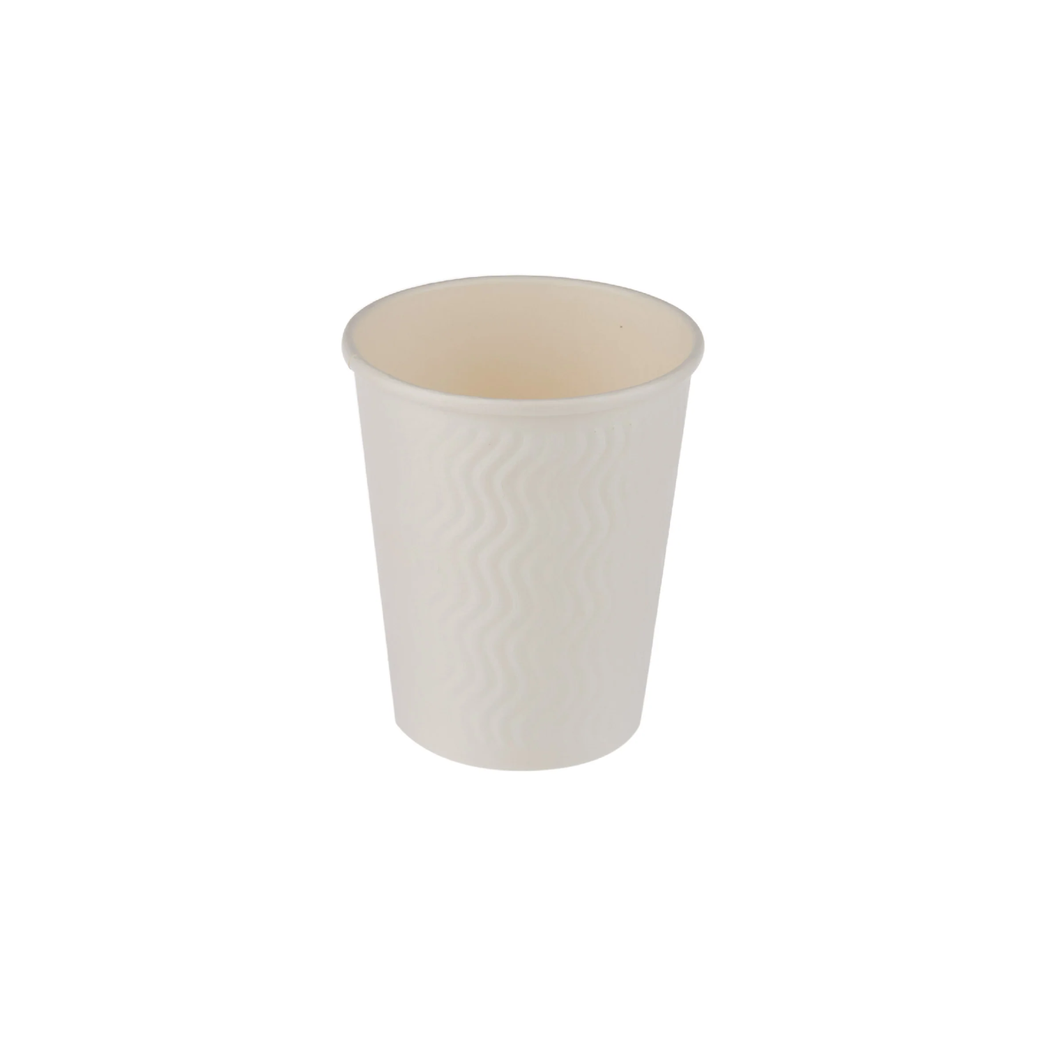 8 Oz White Embossed Paper Cup With Lid
