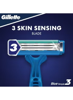 Pack Of 4 Simple3 Disposable Razors Blue