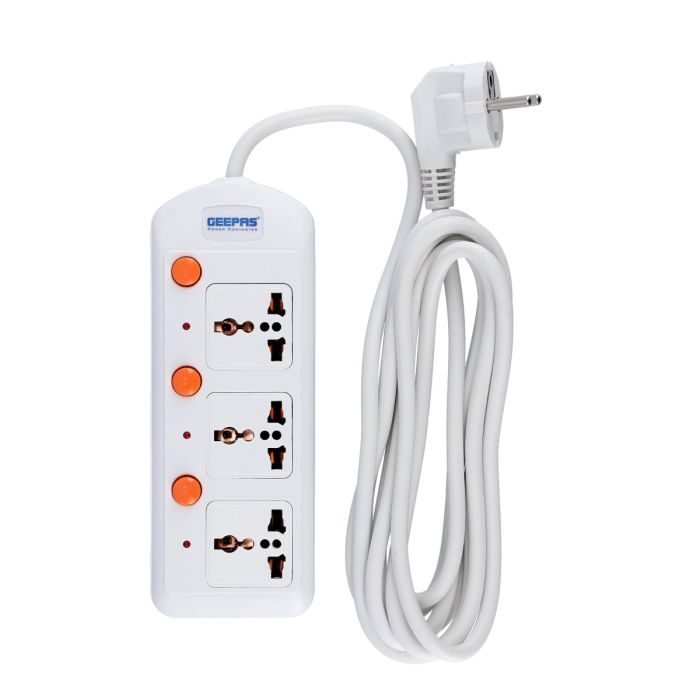 3 Way Extension Board VDE Plug With Individually On/Off Switch- Power Extension Socket -Multi Plug Power Cable
