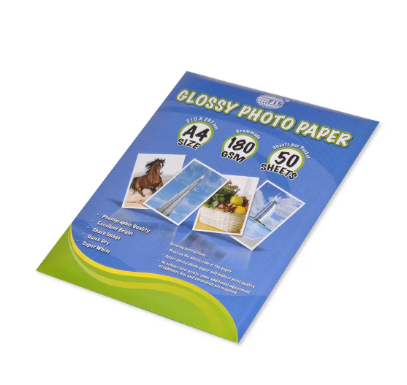Fis Glossy Photo Paper 210x207mm A4 Size 180gsm 50 Sheets -FSPAGP18050