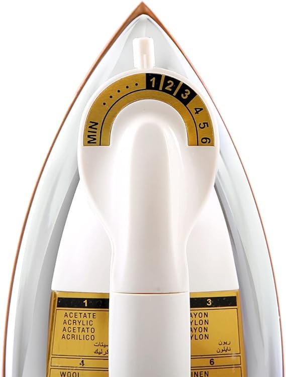 DOMEA® Electric Dry Iron, 1200W, 1.9 kg Heavy Weight, Ceramic Coating, Automatic Thermostat Cut-Off, Suitable for All Cloth Types | 7 Years Warranty