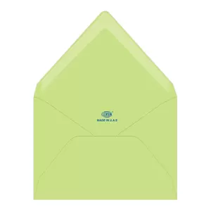 FIS Executive Envelope, Glued, Green Colors, Pack of 50 Pcs. 136 x 204 mm, 100 GSM - FSEE1024GBGR50
