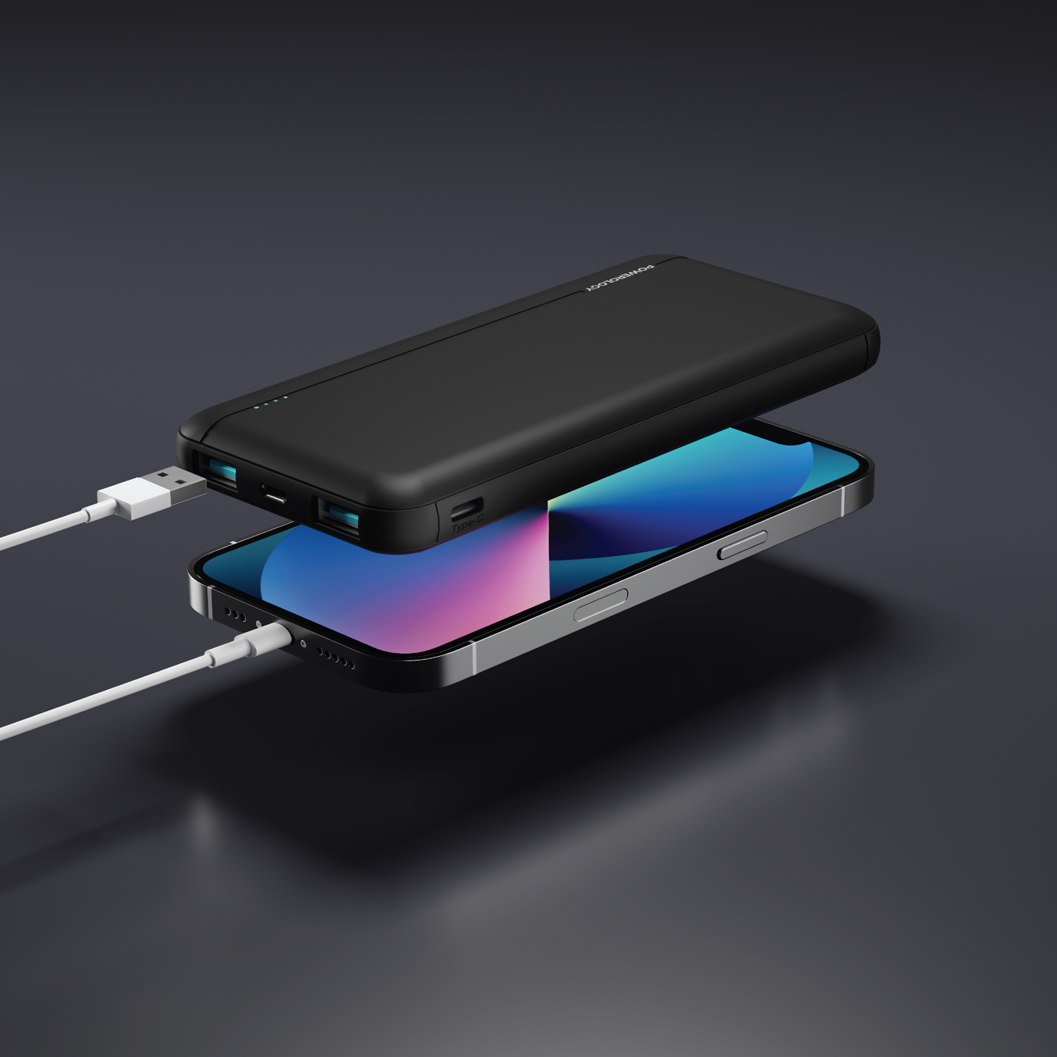 Powerology 10000mAh PD QC polymer Power Bank - Black