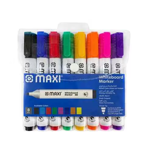 Maxi Chisel Tip Whiteboard Marker 8 PCS