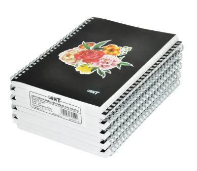 10-Piece Light Spiral Soft Cover Notebook Single Ruled (100 Sheet) A5 Size - LINBA51710S