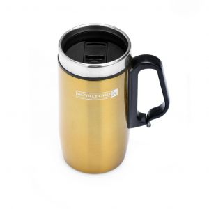Royalford Coffee Mug - Stainless Steel - Gold - 280 ML