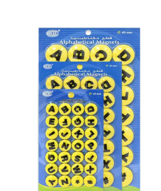 FIS Alphabetical Magets, English Language, Pack Includes 3 Sets (20mm set, 30 mm set, 40 mm set) -FSMIAE203040/3