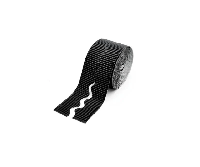 Scalloped Corrugated Card Border Roll - 57mm x 15m - Black