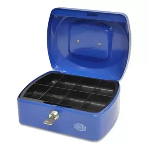FIS Cash Box Steel Blue Color With key lock, 205 x 160 x 90 mm, 8 Inch Lock Size - FSCPTS0130BL
